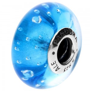 Pandora Beads-Murano Glass And Blue Fizzle-Charm Outlet