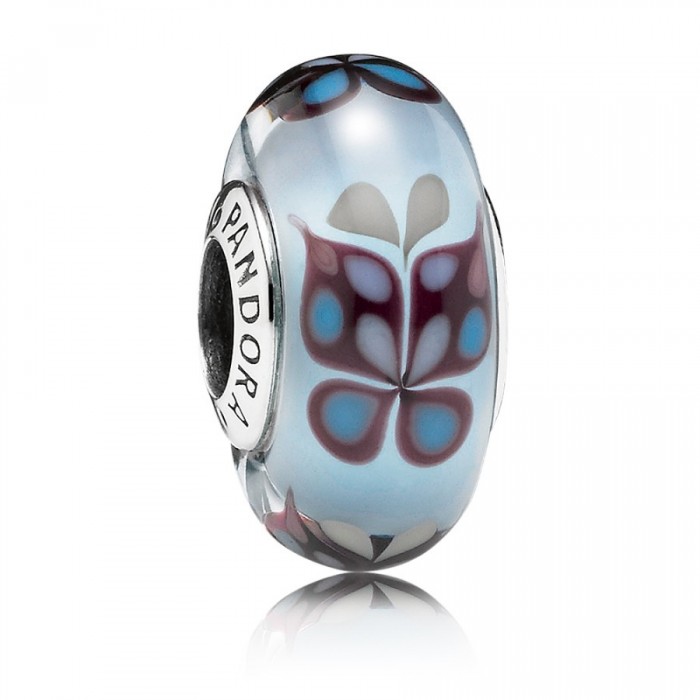 Pandora Beads-Murano Glass Blue Butterfly Butterfly-Charm Outlet