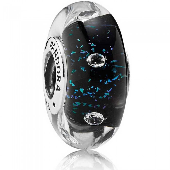 Pandora Beads-Murano Glass Midnight Blue Fizzle-Charm Outlet