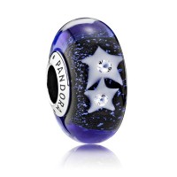 Pandora Beads-Murano Glass Night Sky Moon and Stars-Charm Outlet Pandora Beads-Murano Glass Night Sky Moon and Stars-Charm Outlet