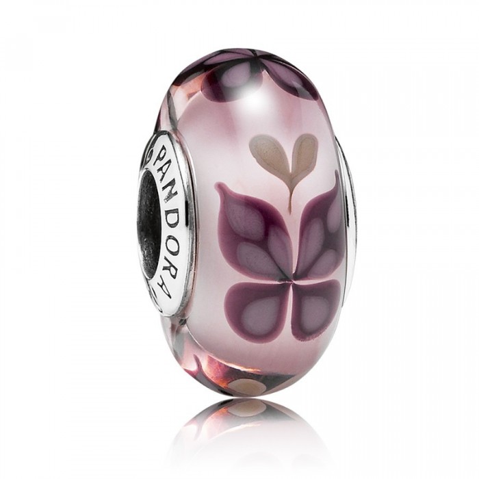 Pandora Beads-Murano Glass Pink Butterfly Butterfly-Charm Outlet
