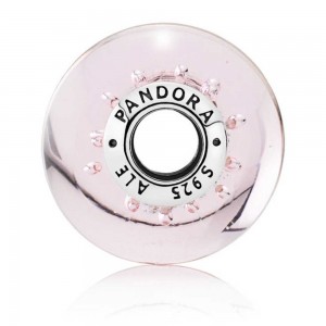 Pandora Beads-Murano Glass Pink Glitter-Charm Outlet