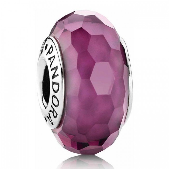 Pandora Beads-Murano Glass Purple Faceted-Charm Outlet