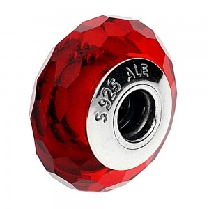 Pandora Beads-Murano Glass Red Faceted-Charm Outlet
