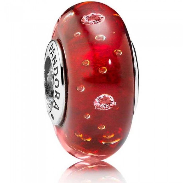 Pandora Beads-Murano Glass Red Fizzle-Charm Outlet