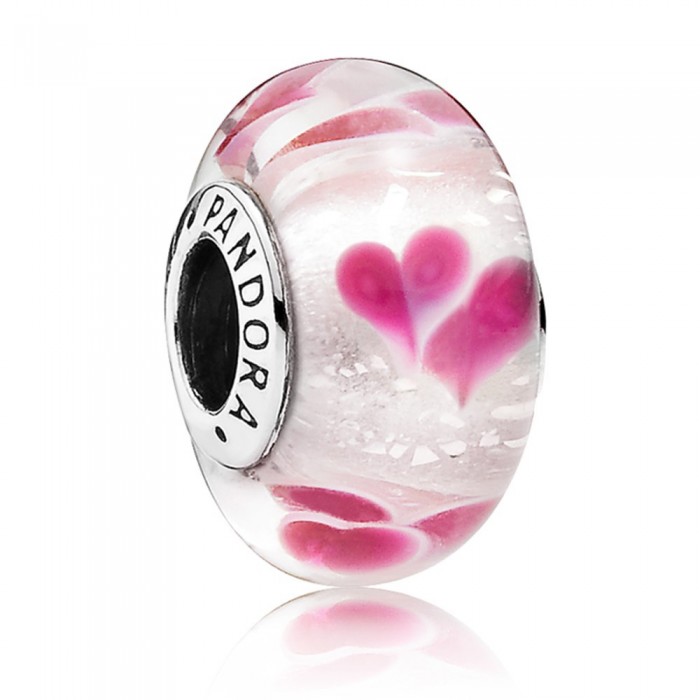 Pandora Beads-Murano Glass Wild Hearts Love-Charm Outlet