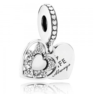 Pandora Charm-My Wife Always Dropper Love-Silver Outlet