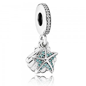 Pandora Charm-Tropical Starfish And Seashell Dropper Summer Outlet