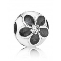 Pandora Clips-Black Flower-Enamel Outlet Pandora Clips-Black Flower-Enamel Outlet