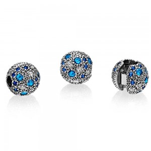 Pandora Clips-Blue Cosmic Stars-Sterling Silver Outlet