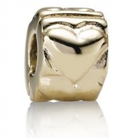 Pandora Clips-Heart Love-Gold Outlet Pandora Clips-Heart Love-Gold Outlet