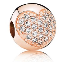 Pandora Clips-Heart Love-Rose Gold Outlet Pandora Clips-Heart Love-Rose Gold Outlet