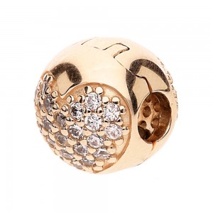 Pandora Clips-Heart Love-Rose Gold Outlet