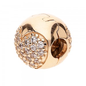 Pandora Clips-Heart Love-Rose Gold Outlet
