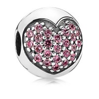 Pandora Clips-Pink Heart Love Outlet Pandora Clips-Pink Heart Love Outlet