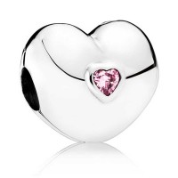 Pandora Clips-Pink Shiny Heart Love-CZ Outlet Pandora Clips-Pink Shiny Heart Love-CZ Outlet