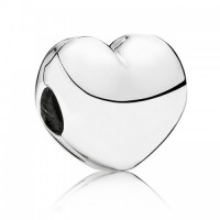 Pandora Clips-Silver Matt Polished Heart Love Outlet Pandora Clips-Silver Matt Polished Heart Love Outlet