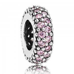 Pandora Spacers-Blush Pink Eternity-Silver Outlet