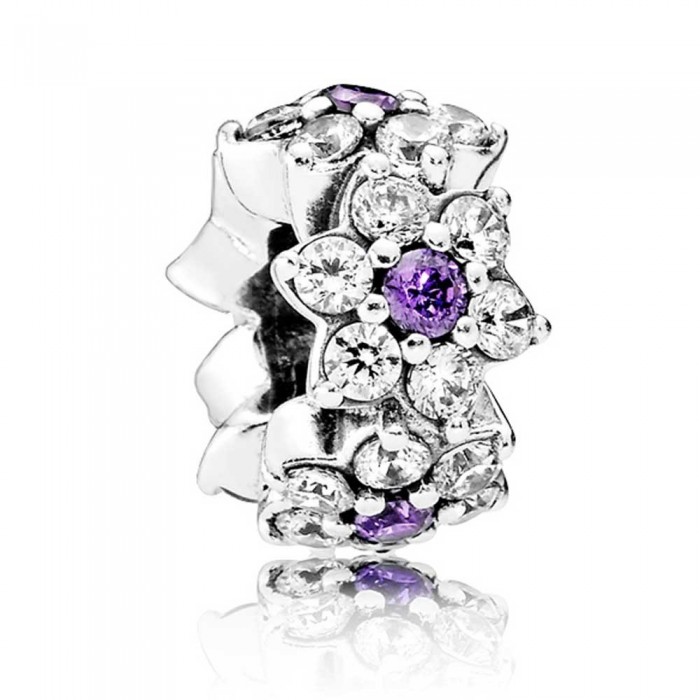 Pandora Spacers-Forget Me Not Floral-Pave CZ Outlet
