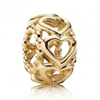 Pandora Spacers-Hearts Love-Gold Outlet Pandora Spacers-Hearts Love-Gold Outlet