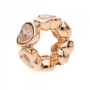 Pandora Spacers-Hearts Love-Rose Gold Outlet