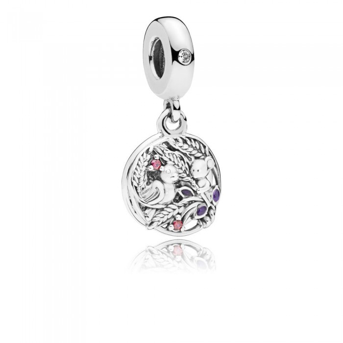 Pandora Charm-Always By Your Side Dangle-Colored CZ-Purple Enamel Outlet