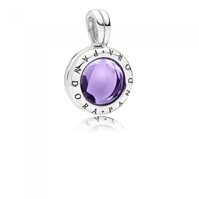 Pandora Charm-Faceted Locket Dangle-Synthetic Amethyst Outlet