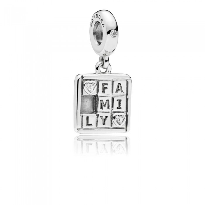 Pandora Charm-Family Game Night Dangle-Clear CZ Outlet