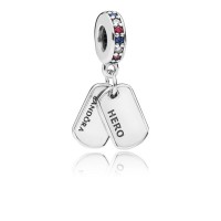 Pandora Charm-Hero Dog Tag Dangle-Multi-Colored CZ-Blue Crystals Outlet Pandora Charm-Hero Dog Tag Dangle-Multi-Colored CZ-Blue Crystals Outlet