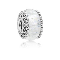 Pandora Charm-Iridescent White Glass Outlet Pandora Charm-Iridescent White Glass Outlet