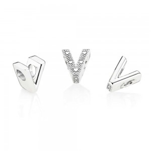 Pandora Charm-Letter V Outlet