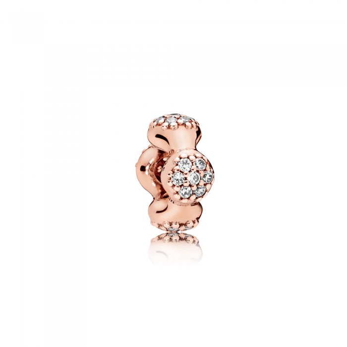 Pandora Charm-Modern LovePods Spacer-Rose-Clear CZ Outlet