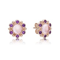 Pandora Earring-Heraldic Radiance-Rose Pink-Purple Crystals Outlet Pandora Earring-Heraldic Radiance-Rose Pink-Purple Crystals Outlet