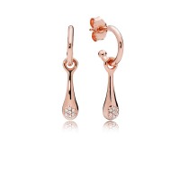 Pandora Earring-Modern LovePods-Rose-Clear CZ Outlet Pandora Earring-Modern LovePods-Rose-Clear CZ Outlet