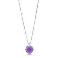 Pandora Necklace-Faceted Locket-Synthetic Amethyst Outlet Pandora Necklace-Faceted Locket-Synthetic Amethyst Outlet