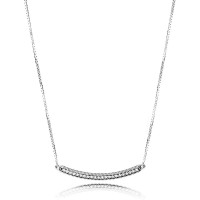 Pandora Necklace-Hearts of Bar-Clear CZ Outlet Pandora Necklace-Hearts of Bar-Clear CZ Outlet