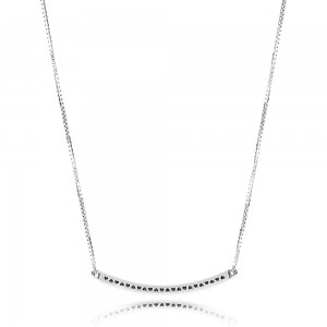 Pandora Necklace-Hearts of Bar-Clear CZ Outlet