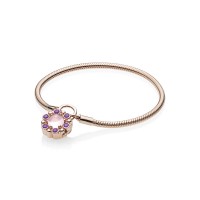 Pandora Bracelet-Heraldic Radiance Padlock-Rose-Pink-Purple Crystals Outlet