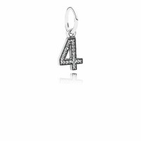 Pandora Charm-Number 4 Dangle-Clear CZ Outlet Pandora Charm-Number 4 Dangle-Clear CZ Outlet
