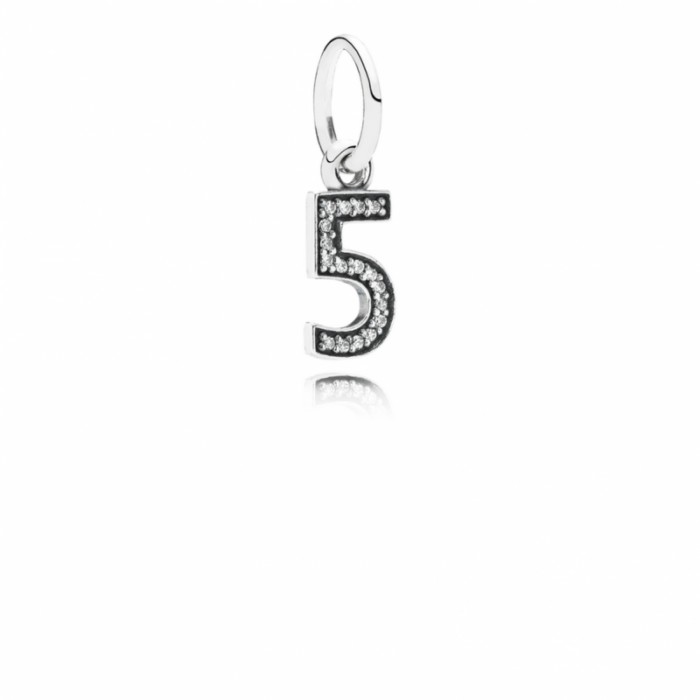 Pandora Charm-Number 5 Dangle-Clear CZ Outlet