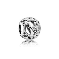 Pandora Charm-Vintage V-Clear CZ Outlet