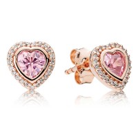 Pandora Earring-Pink Love Stud-Rose Gold Outlet Pandora Earring-Pink Love Stud-Rose Gold Outlet