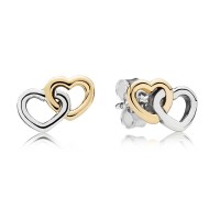 Pandora Earring-Terlocked Heart Love Stud-Gold Outlet Pandora Earring-Terlocked Heart Love Stud-Gold Outlet
