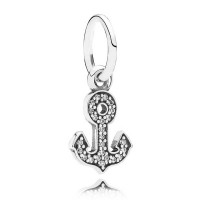 Pandora Necklace-Anchor Dropper Summer Pendant-Silver Outlet Pandora Necklace-Anchor Dropper Summer Pendant-Silver Outlet