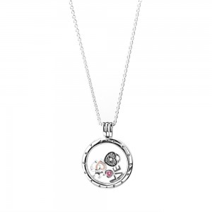 Pandora Necklace-Petite Memories Medium Loving Hearts Love Locket Outlet