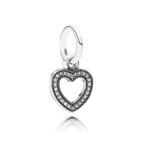 Pandora Necklace-Silver Open Heart Dropper Love Pendant Outlet Pandora Necklace-Silver Open Heart Dropper Love Pendant Outlet