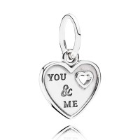 Pandora Necklace-You And Me' Heart Dropper Love Pendant Outlet Pandora Necklace-You And Me' Heart Dropper Love Pendant Outlet