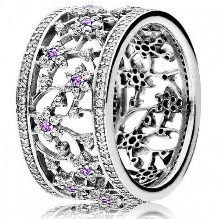 Pandora Ring-Forget Me Not Floral G485 Outlet