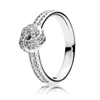 Pandora Ring-Love Knot-Pave CZ-Sterling Silver Outlet Pandora Ring-Love Knot-Pave CZ-Sterling Silver Outlet