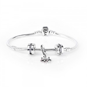 Pandora Bracelet-Crowned Hearts Love Complete-CZ-Silver Outlet